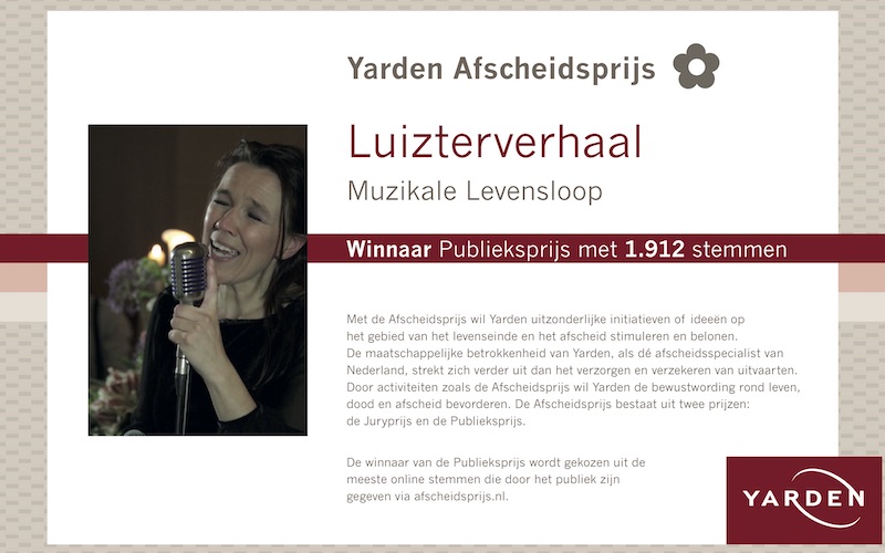 Yarden Afscheidsprijs Publieksprijs | Luizter